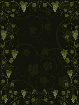 Floral frame with a vine. Vector.