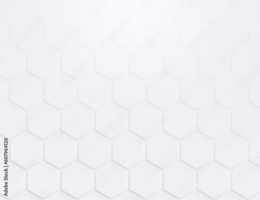 Poster light gray or white hexagon grid pattern with shadow or 3d effect on white. technology, connection a