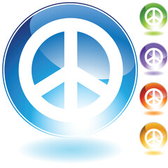 Peace crystal icon isolated on a white background.