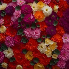 bouquet of flowers. colorful flowers background, Flowers wall background. Generative AI	
