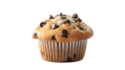Delicious chocolate muffin on transparent background png 