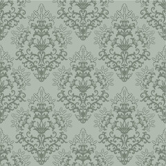 Seamless fern green floral wallpaper or wrapping paper
