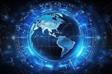 Obraz premium An illustration with the world and blue colors.