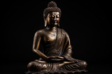 Serene Buddha Statue on a Dark Background