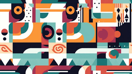 Minimalistic colorful geometric abstract pattern new quality universal colorful technology stock image illustration design, generative ai
