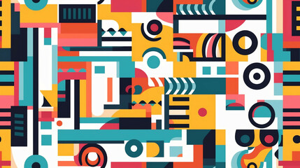 Minimalistic colorful geometric abstract pattern new quality universal colorful technology stock image illustration design, generative ai