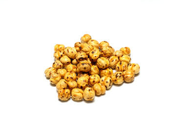 turkish leblebi, famous nut, yellow roasted chickpea, isolated on white background, roasted chickpeas