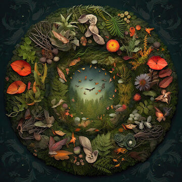 Nature mandala art. AI generated.