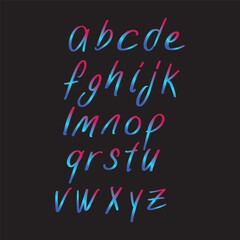 Obraz premium vector gradient alphabet, set of letters, hand drawn letters