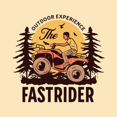 Fototapeta na wymiar Fast Rider - Outdoor Experience Vector Art, Illustration, Icon and Graphic