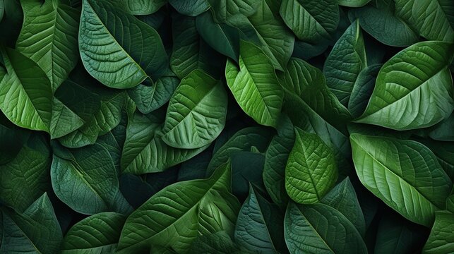 Leaves texture, background with leaves texture, Generative AI