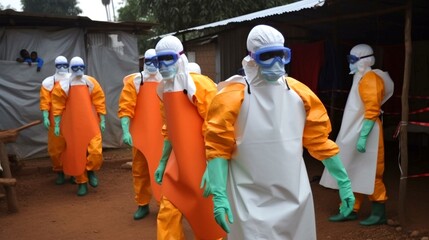 ebola outbreak in west africa generative ai - obrazy, fototapety, plakaty