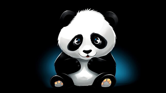 cute panda painting generative ai