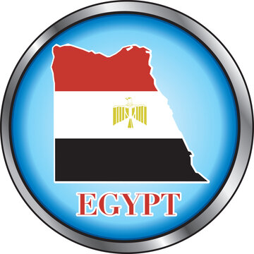 Vector Illustration for Egypt, Round Button. Used Didot font.