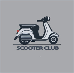 Scooter line art, vector sign, Delivery symbol, logo illustration.