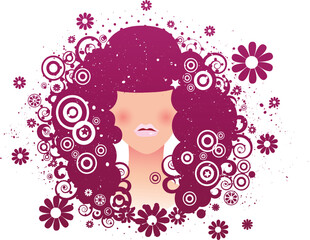 Fashion abstract girl pattern design.