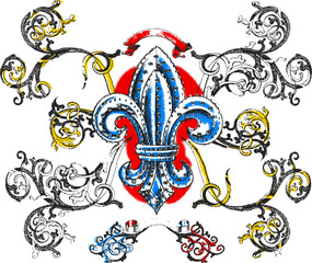 Fototapeta na wymiar scroll ornate and royal symbol