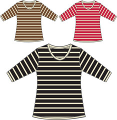 lady striped pattern t-shirt