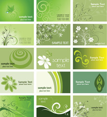 Large collection of business cards with a nature theme