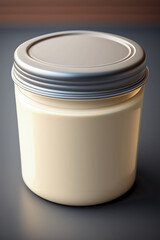 Glass Jar Template Mockup for Mayonnaise, DIP or dressing for salads or snacks.