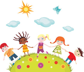 Obraz na płótnie Canvas vector illustration of children