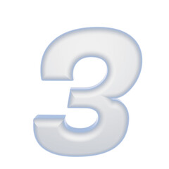 Naklejka premium number 3D rendering isolated on white background, with shadow