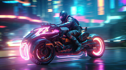 Cyberpunk motorbike - AI generated image.