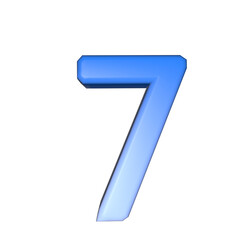 number  3D rendering isolated on white background, with shadow