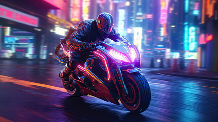 Cyberpunk motorbike - AI generated image.