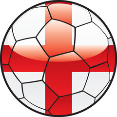 fully editable illustration flag of England on soccer ball