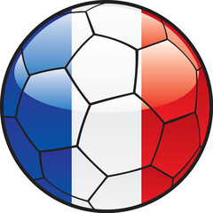 Fototapeta premium fully editable illustration flag of France on soccer ball