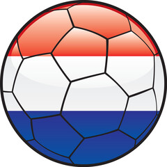 fully editable illustration flag of Netherlands on soccer ball