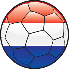 Obraz premium fully editable illustration flag of Netherlands on soccer ball