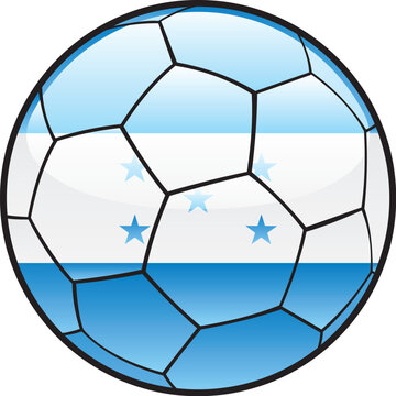 fully editable illustration flag of Honduras on soccer ball