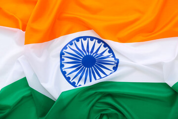 National flag of India as background