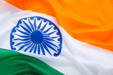 National flag of India as background