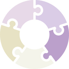 Infographic Pie Flow Chart Jigsaw Cycle Diagram 5 Sections