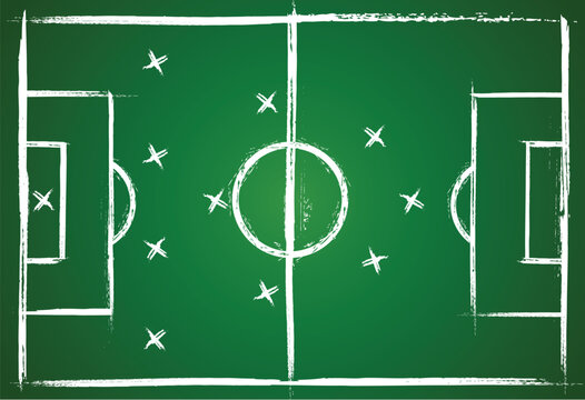 Football teamwork strategy. Illustration game. Vector background.