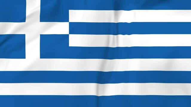 Arising map of Greece and waving flag of Greece in background. 4k video.