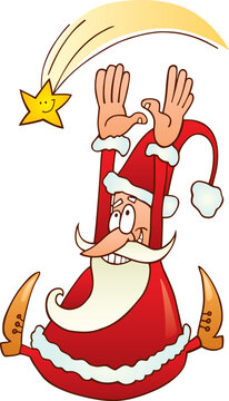 Illustration of santa claus with christmas star