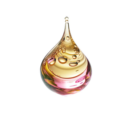 Oil drop. Vitamin, serum, collagen coenzyme q10 illustration