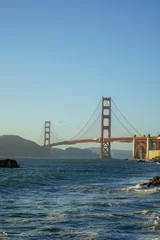 Photo sur Plexiglas Plage de Baker, San Francisco Shot of the Golden Gate Bridge from Baker Beach in San Francisco, CA