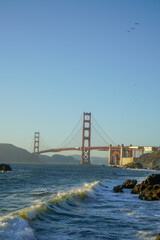 View of the Golden Gate Bridge from Baker Beach in San Francisco, CA