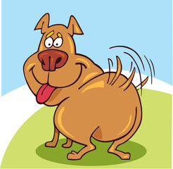 Cartoon illustration of happy dog