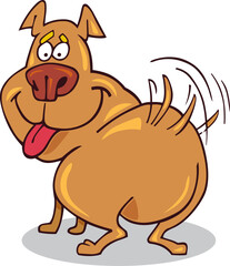 Cartoon illustration of happy dog