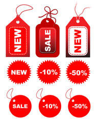 Vector set of sale tags