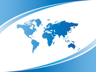 World map with blue background