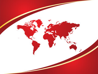 World map with red background