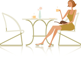 modern fashion girl pattern design.