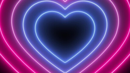 Happy Pride Month! Pride Month Bisexual Flag Colorful Hearts Abstract Background Loop. Bisexual Flag Colors. Heart Tunnel Abstract Background Wallpaper